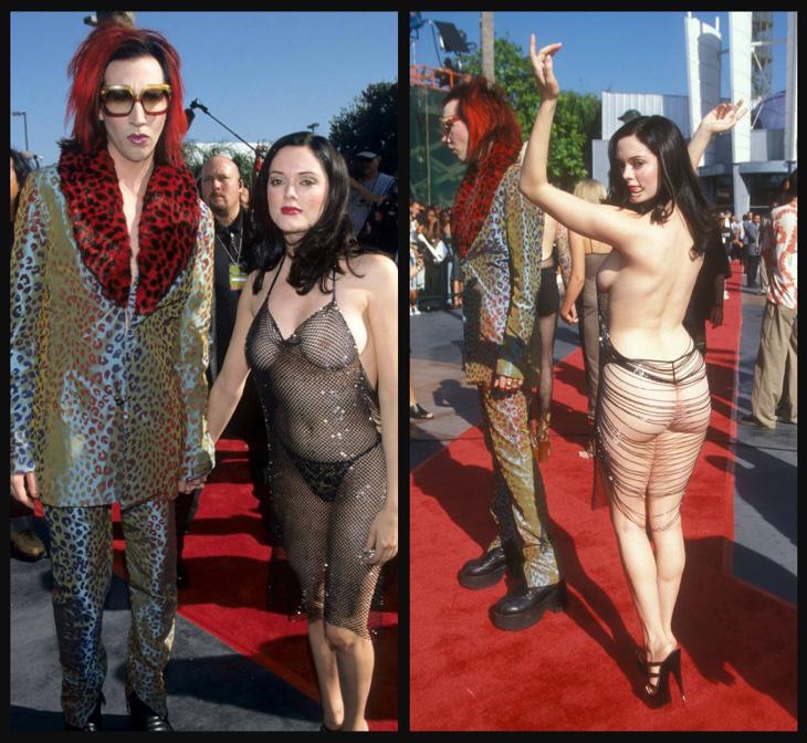 Rose McGowan en los VMA de 1998 (The Gloss)