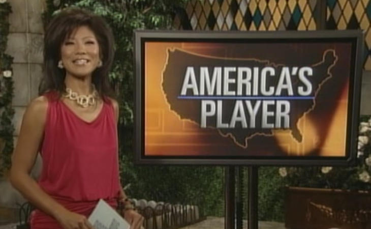 La presentadora de 'BB USA', Julie Chen, explicando el America's Player