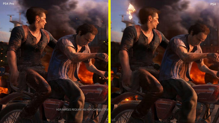 Diferencia gráfica de 'Uncharted 4' entre PS4 y PS4 Pro