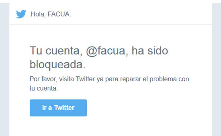 Twitter bloqueó la noche del jueves la cuenta de Facua