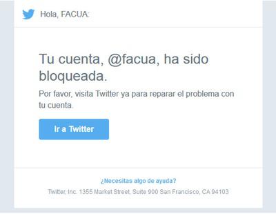 Twitter bloquea la cuenta de Facua por denunciar una estafa