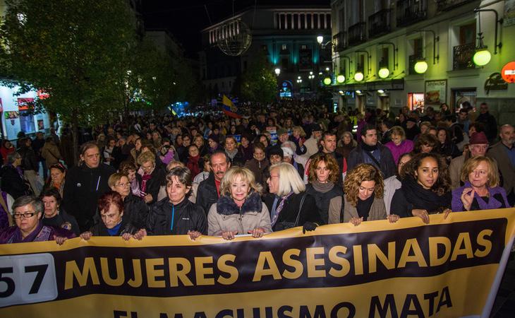 Manifestación en Madrid en contra de la violencia de género