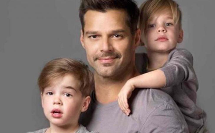 Ricky Martin con sus gemelos, Matteo y Valentino
