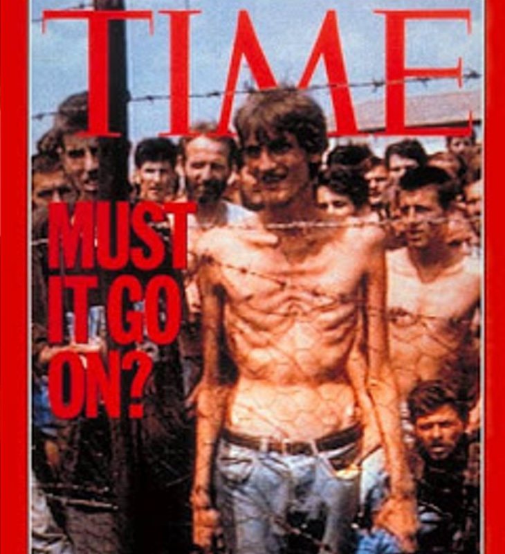 La revista Time ilustró en una portada de 1992 la vida en los campos de concentración serbios en Bosnia