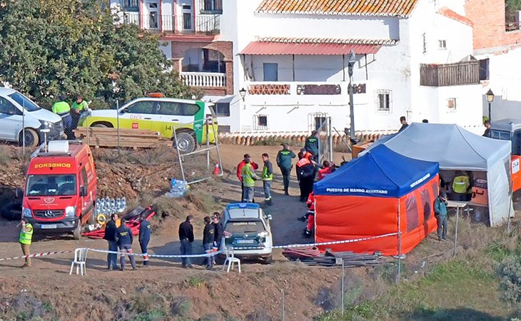 Julen se cayó en un pozo de de una finca no vallada en Tumba del Moro, Málaga