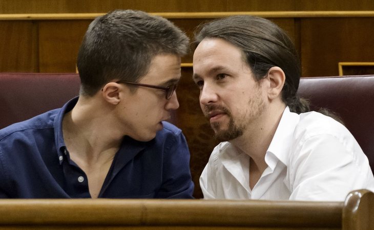 Íñigo Errejón y Pablo Iglesias en el Congreso de los Diputados