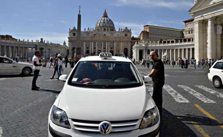 Taxista en huelga en Italia