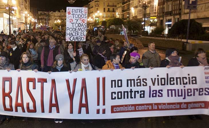 Manifestación en España contra la violencia de género