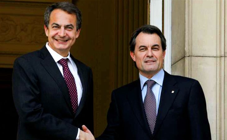 José Luis Rodríguez Zapatero y Artur Mas