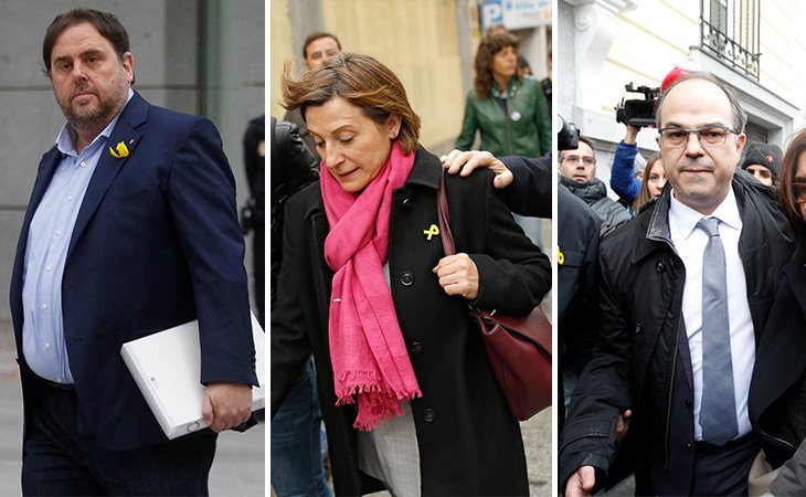 Oriol Junqueras, Carme Forcadell y Jordi Turull