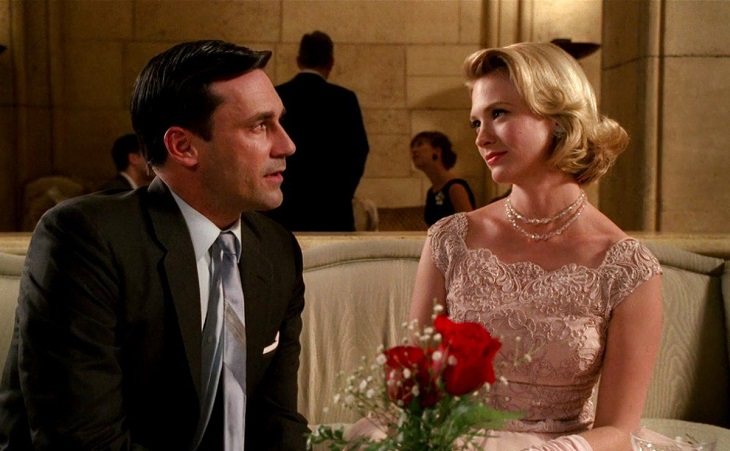 Don Draper y Betty en 'Mad Men'