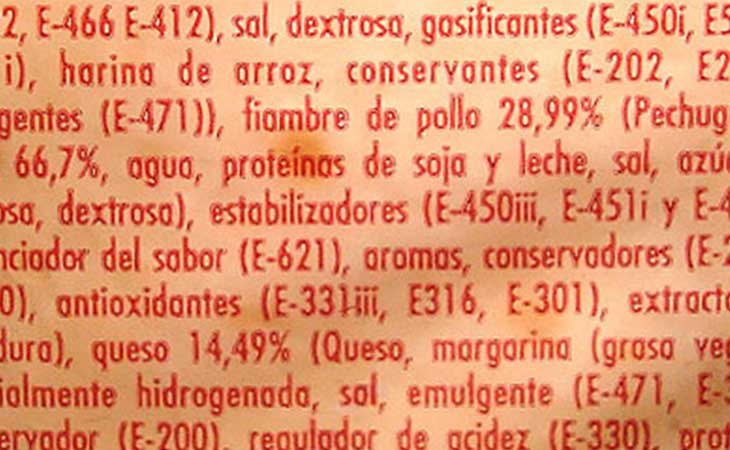 Los números E indican la presencia de aditivos alimentarios