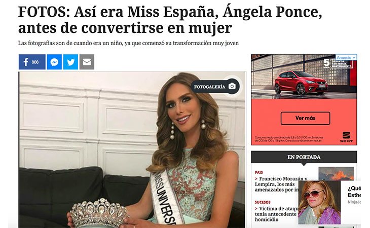 Este tipo de publicaciones solo busca el morbo, Ángela Ponce no se ha 'convertido' en mujer, siempre lo ha sido