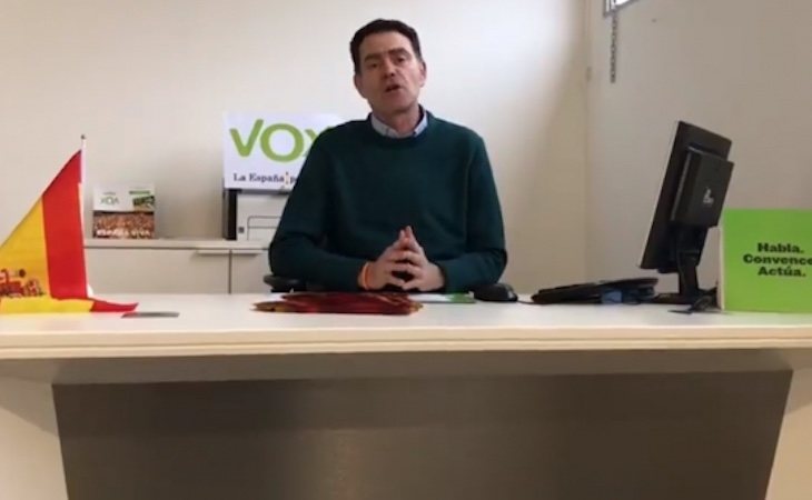 José Antonio Ortiz Cambray en su despacho en la sede de Vox en Lleida