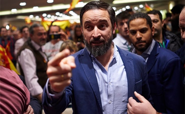 Santiago Abascal tras un mitin de VOX