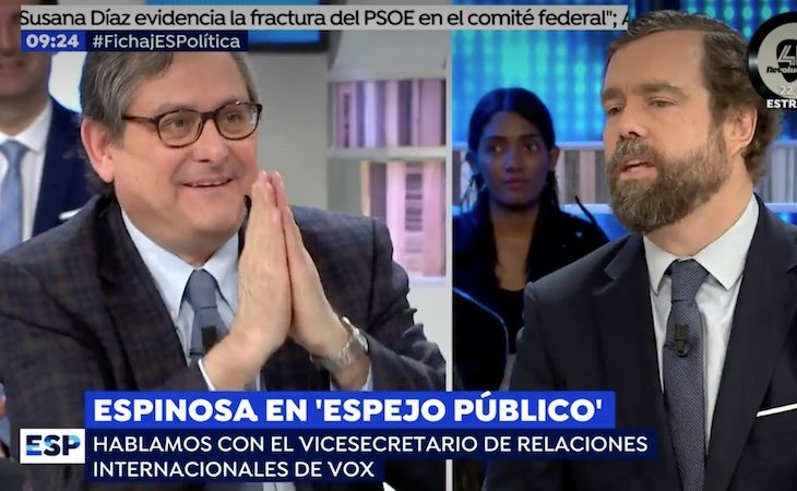 Espinosa de los Monteros durante su intervención en Espejo Público