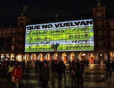 El PP estalla contra Carmena por la exhibición de los papeles de Bárcenas en la Plaza Mayor