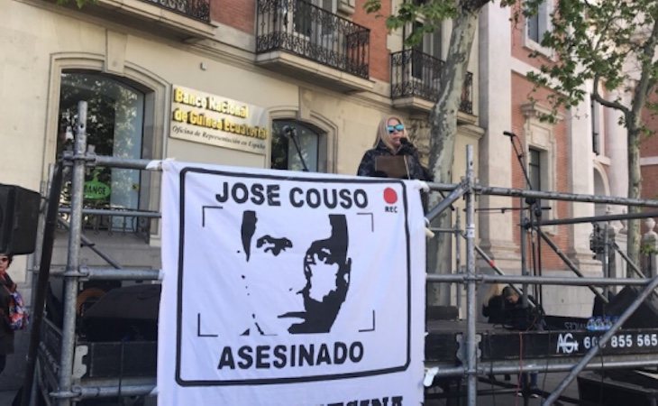 La hermana de José Couso durante el acto - Twitter @HACJoseCouso