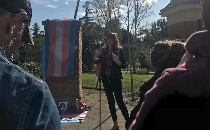 Valeria Vegas durante el acto homenaje a Cristina Órtiz, La Veneno