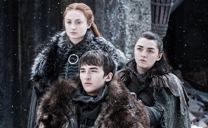 Sansa, Bran y Arya Stark en 'Juego de tronos'
