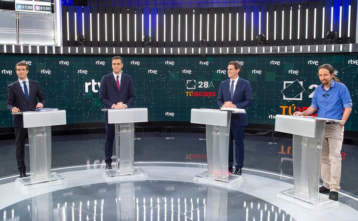 Los candidatos en el debate de RTVE