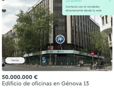 Se vende la sede del PP en Wallapop "por no usar"