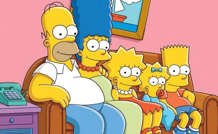 Homer, Marge, Lisa, Maggie y Bart Simpson