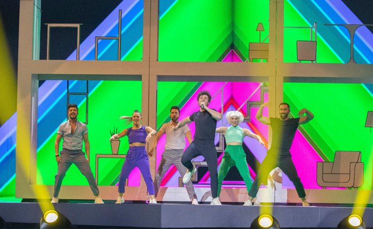 Miki Núñez en el primer ensayo de España en Eurovisión 2019