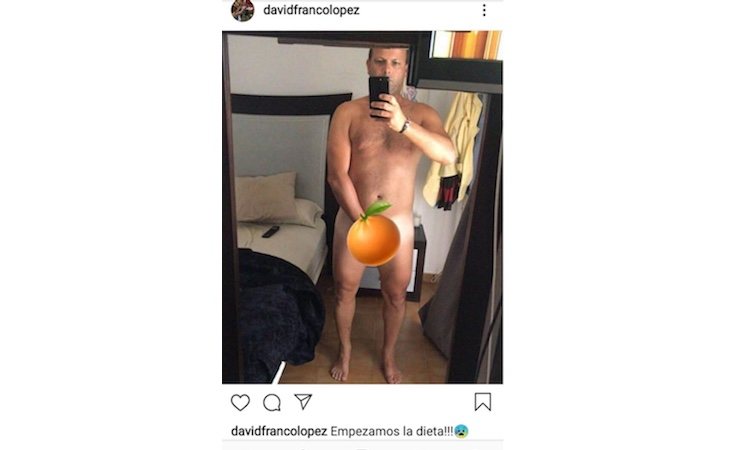 David Franco López subió un nude a su cuenta de Instagram