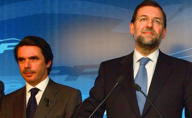 José María Aznar y Mariano Rajoy (PP), ex presidentes del Gobierno