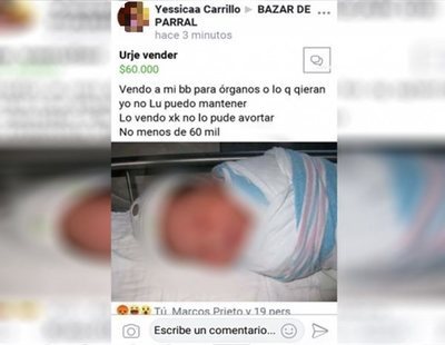 Denuncian a una madre por intentar vender los órganos de su bebé recién nacido en Facebook
