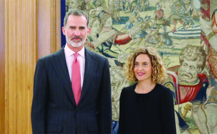 El rey con Meritxell Batet, actual presidenta del Congreso