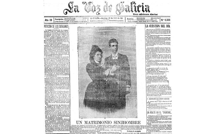 La Voz de Galicia publicó la historia de Elisa y Marcela en 1901