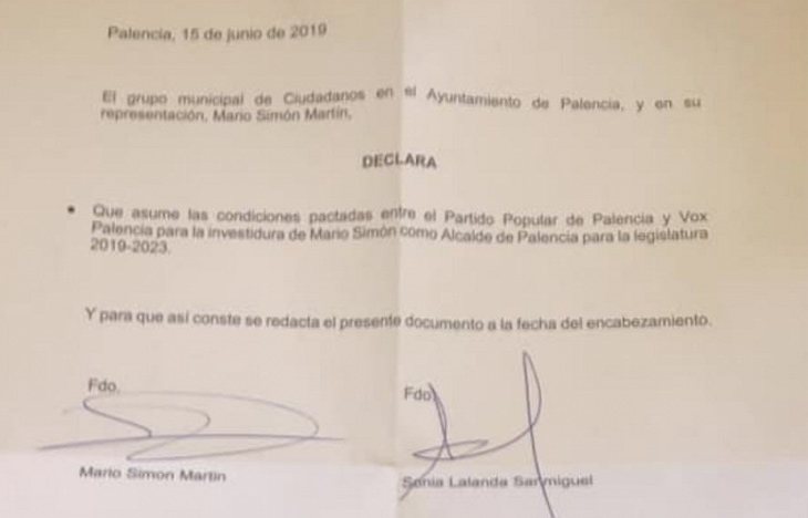 Ciudadanos consigue gobernar Palencia gracias al apoyo de VOX | El Plural