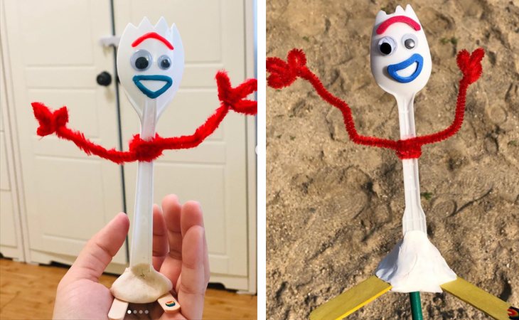 Forky, cómo transformar un tenedor de plástico en un juguete