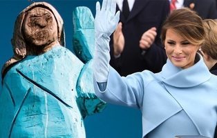 Construyen una estatua a Melania Trump en su pueblo y acaba convertida en el 'Ecce Homo'