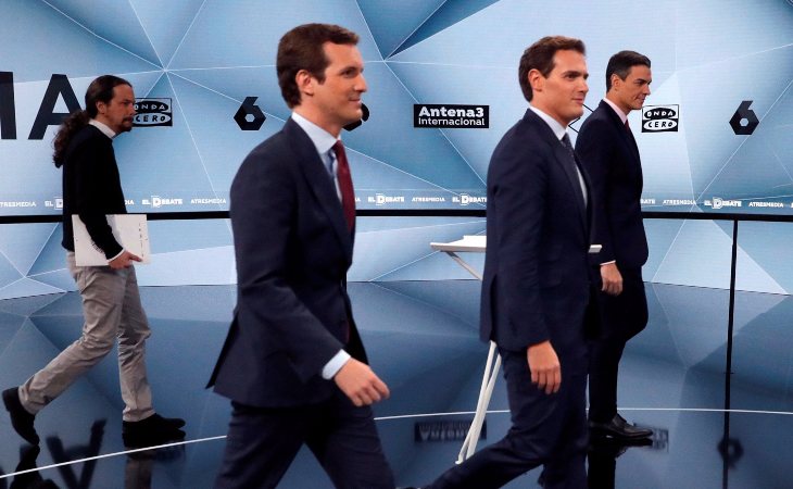 Pablo Iglesias, Pablo Casado, Albert Rivera y Pedro Sánchez