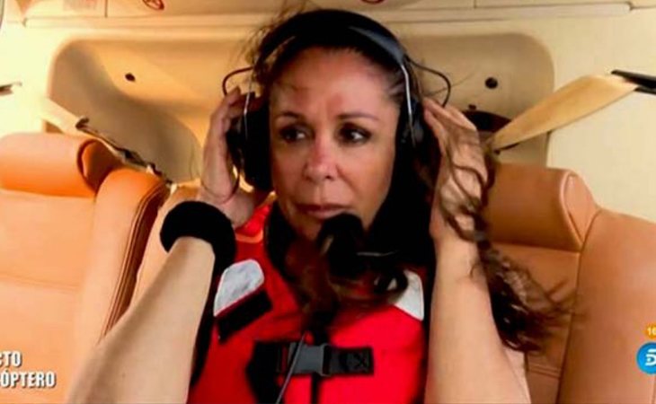 Isabel Pantoja en el helicóptero en 'Supervivientes 2019'