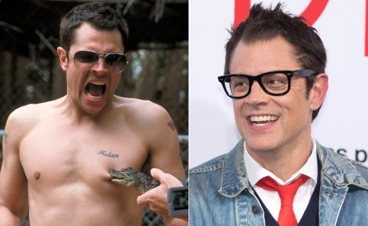 Johnny Knoxville en 'Jackass' (izq.) y en la actualidad (der.)