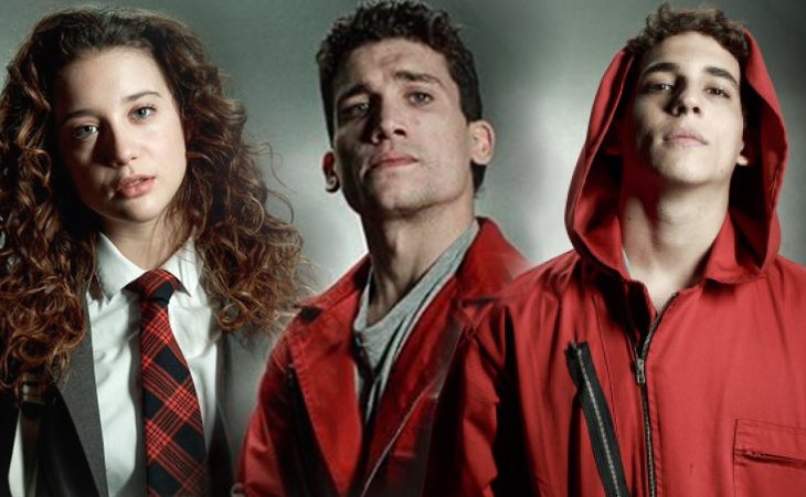 María Pedraza, Jaime Lorente y Miguel Herrán en 'La casa de papel'