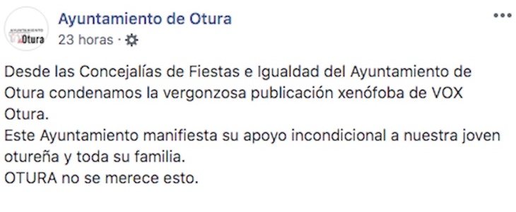 El Ayuntamiento de Otura ha condenado la publicación