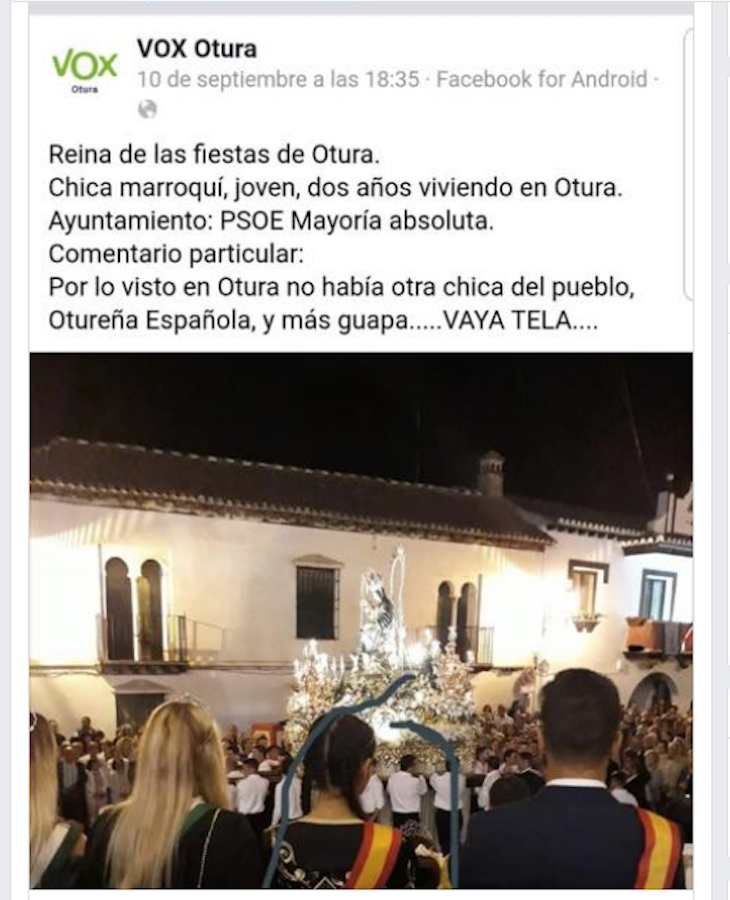 VOX atacó a la reina de las fiestas por su origen marroquí