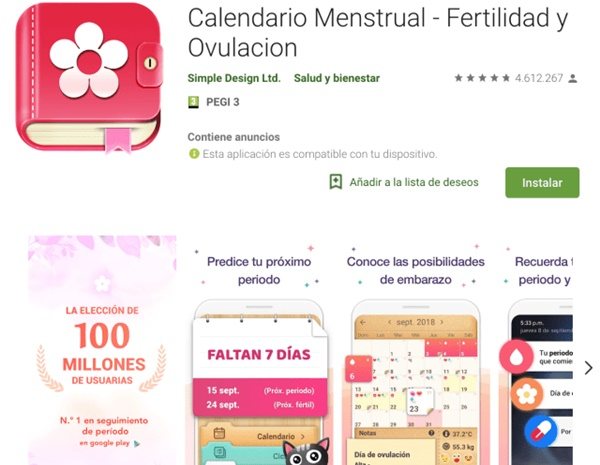 Las apps para monitorizar la menstruación cuentan con millones de descargas