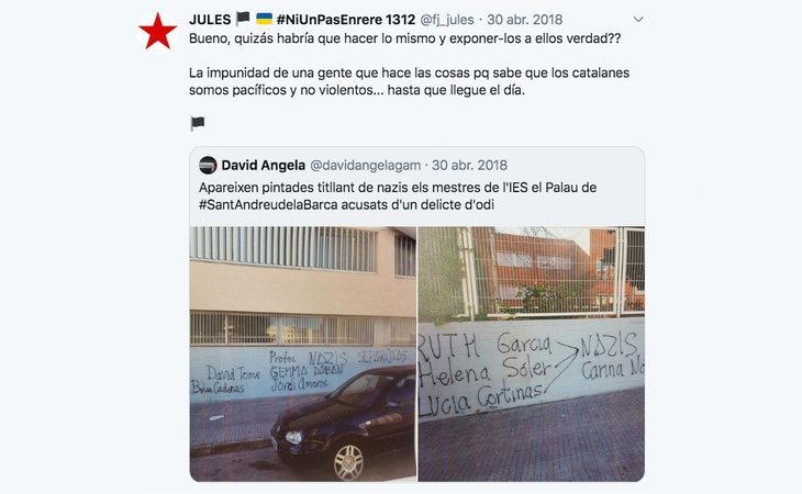 Uno de los mensajes publicados por Ferrán Jolís en su perfil de Twitter