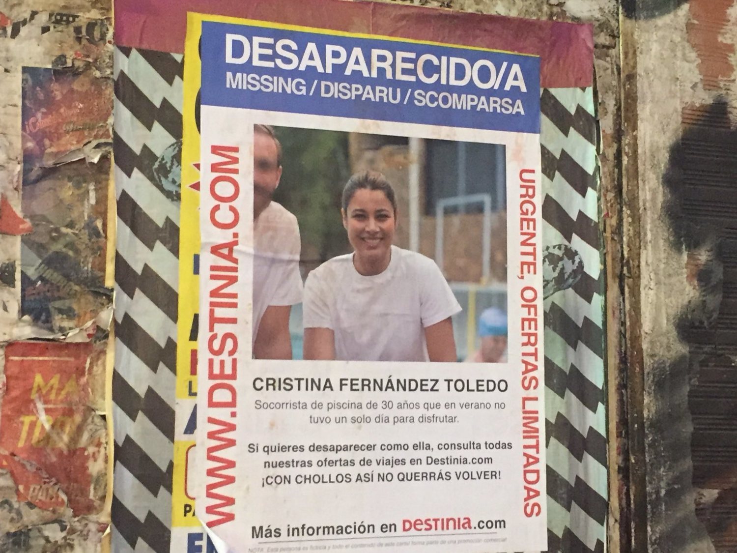 Destinia desata la polémica por utilizar carteles de desaparecidos como reclamo