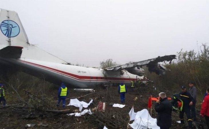 Imagen del avión siniestrado en Ucrania