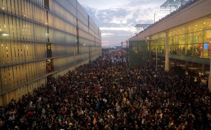 Protesta en el Aeropuerto de El Prat