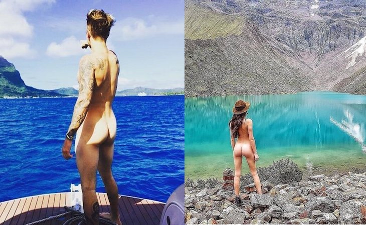 También se puso de moda hacerse fotos desnudo en paisajes bonitos