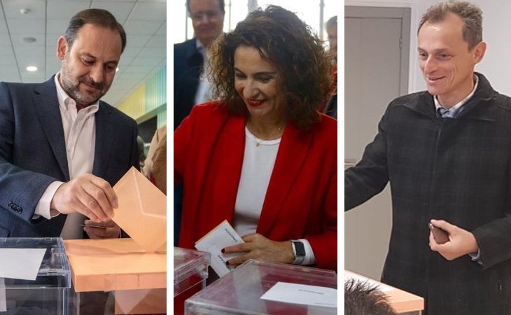 Los ministros José Luis Ábalos, María Jesús Montero y Pedro Duque ya han ejercido su derecho al voto