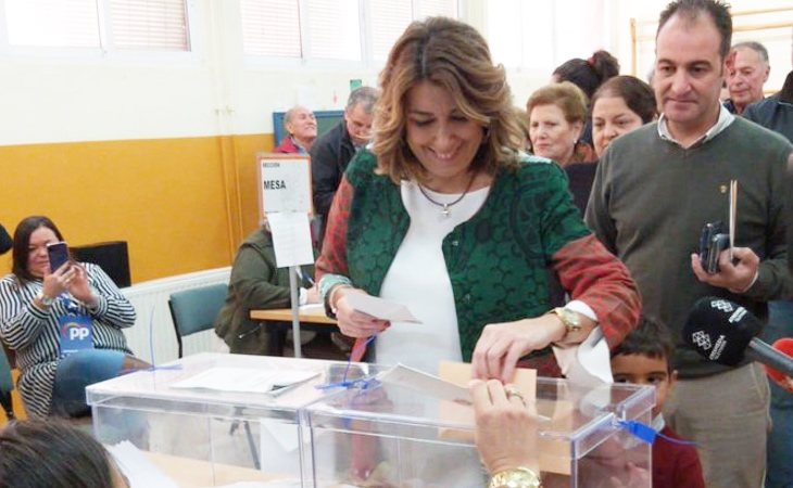 Susana Díaz, convencida del buen resultado que obtendrá el PSOE, llama al voto para 'reforzar la democracia'